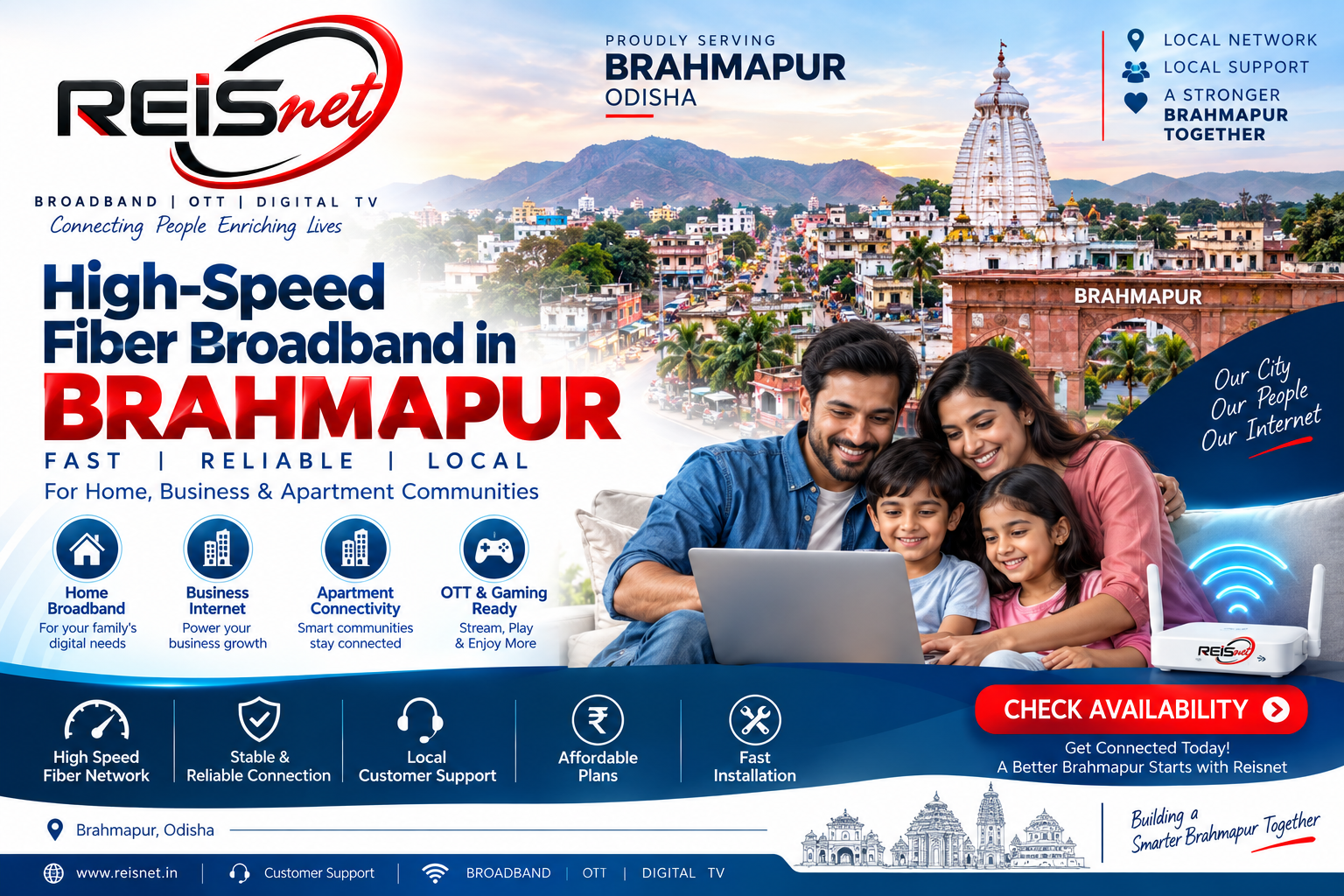 Best Broadband in Brahmapur | Fiber Internet – Reisnet